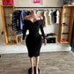 The Tink Long Sleeve Midi Dress - Black