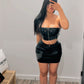 WOMEN’S NIGHT BLACK SKIRT SET