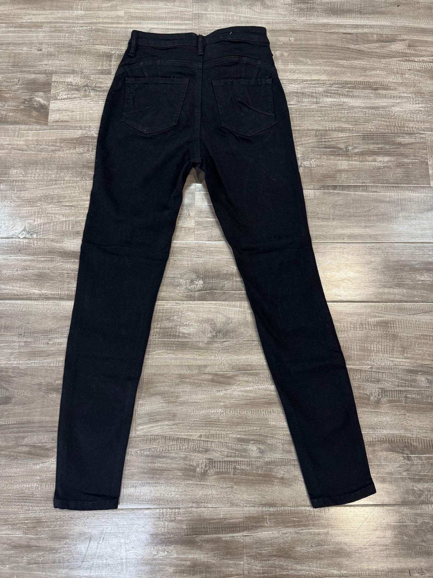 Vogue WOMEN’S Ripped High Rise Stretch Skinny Jeans - Black