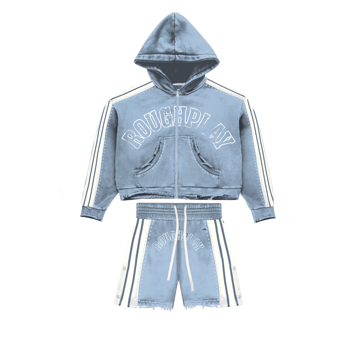 ROUGHPLAY STRIPE SHORT SET (BLUE)