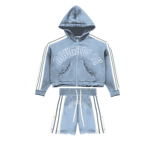 ROUGHPLAY STRIPE SHORT SET (BLUE)
