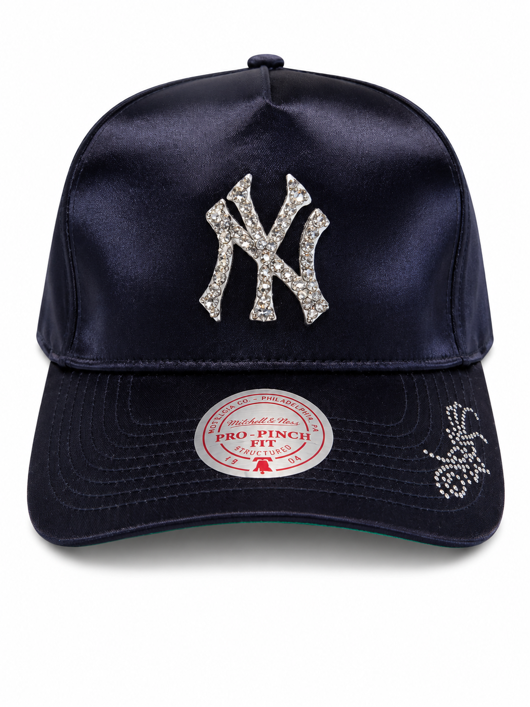 Polanco Caps New York Yankees Iced-Out Blue Satin Hat