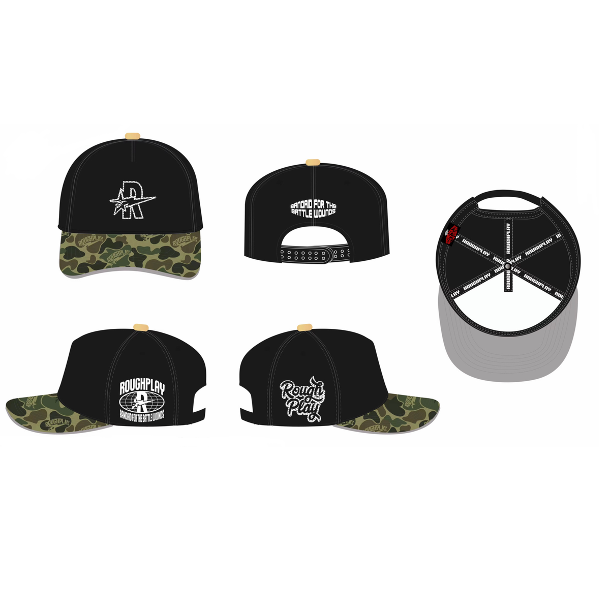 ROUGHPLAY CAMO SNAPBACK (BLACK)