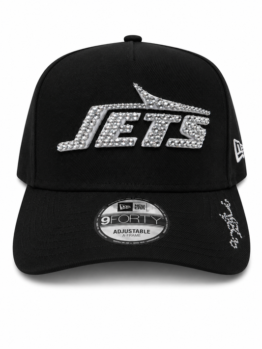 POLANCO-CAPS New York Jets Iced-Out Black Logo Hat