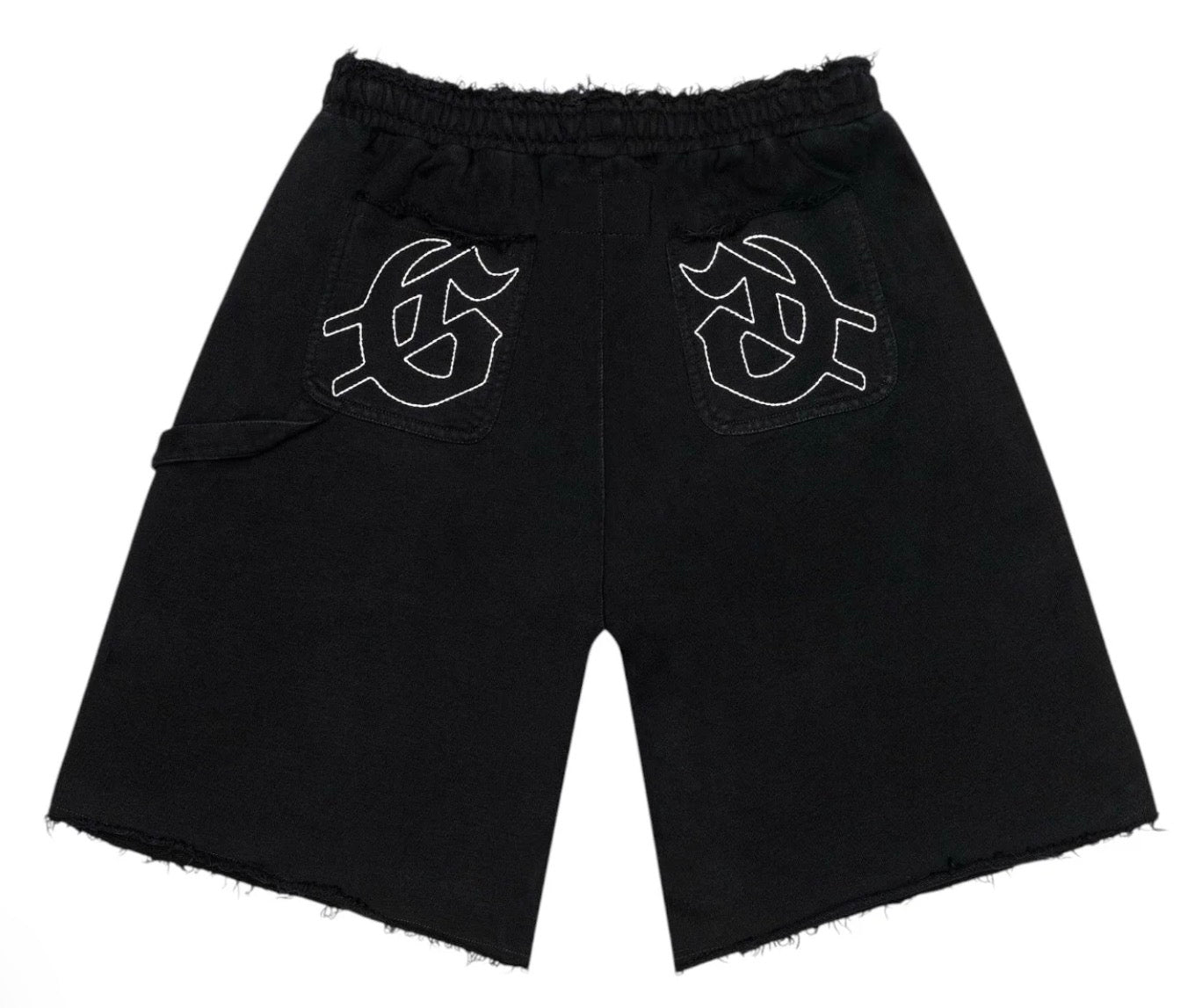 Godspeed Men's Distressed Carpenter Shorts (FLAT BLACK)