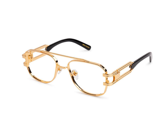 9FIVE Royals Black & 24K Gold Clear Lens Glasses (9five-Royals-Black-24k-Gold-Clear-Lens-Glasses)