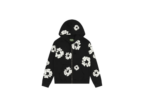 Denim Tears Cotton Wreath Zip Hoodie Black
