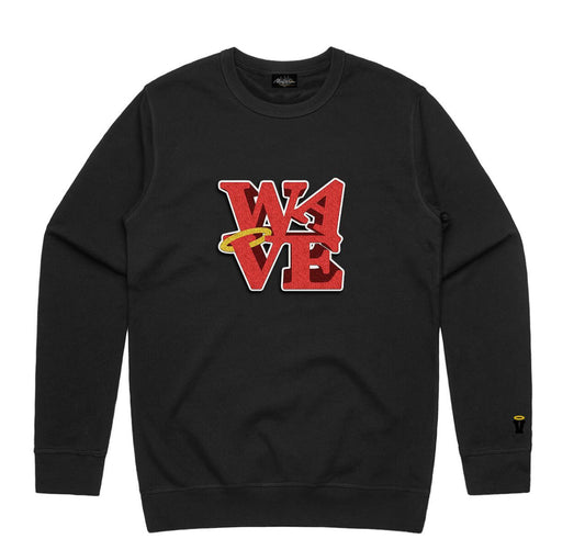 MR.WAVE LOVE WAVE (CREW NECK 2 BLACK)