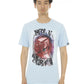 CULT SHORT SLEEVE CREW NECK TEE "NO1
CARES" BABY BLUE
