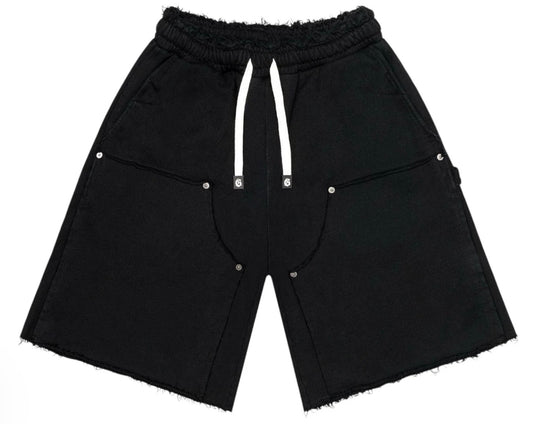 Godspeed Men's Distressed Carpenter Shorts (FLAT BLACK)
