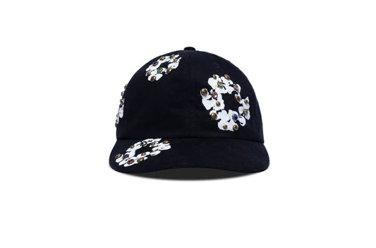 Denim Tears Rhinestone Cotton Wreath Cap Black