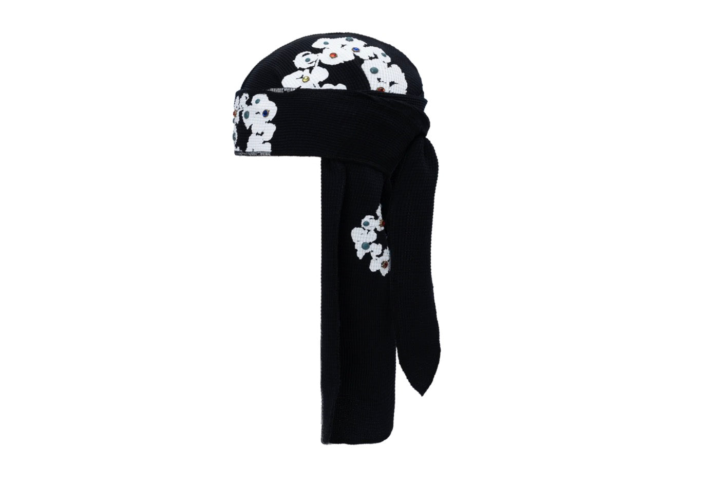 Denim Tears Rhinestone Cotton Wreath Durag Black