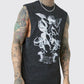 Boohoo MAN TALL RENAISSANCE TANK IN ACID WASH GREY