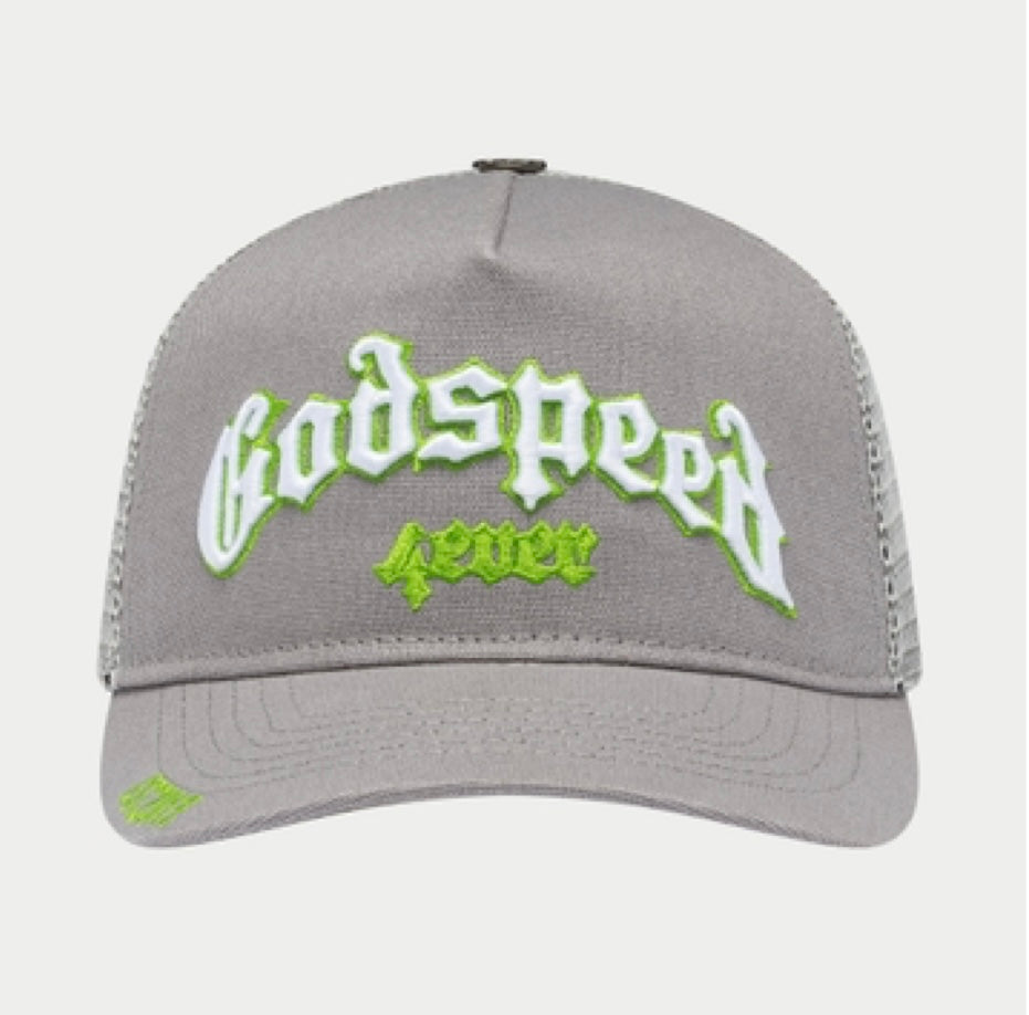 Godspeed Forever Trucker Hat (Grey/Lime)