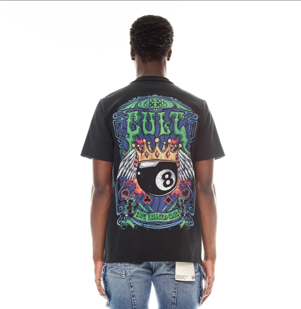 CULT SHORT SLEEVE CREW NECK TEE"
HIGH ROLLERS CLUB"