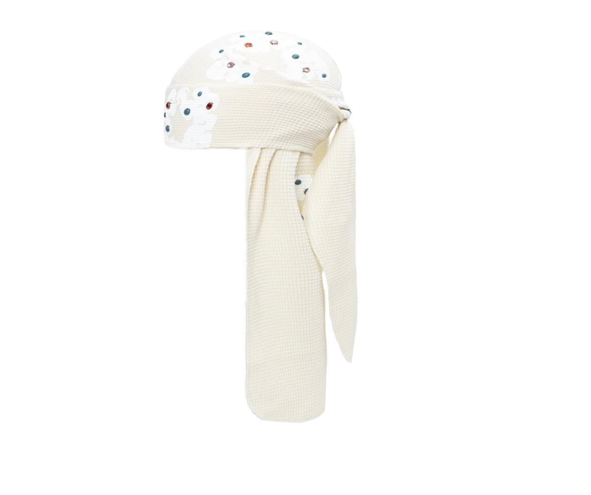 Denim Tears Rhinestone Cotton Wreath Durag Oatmeal