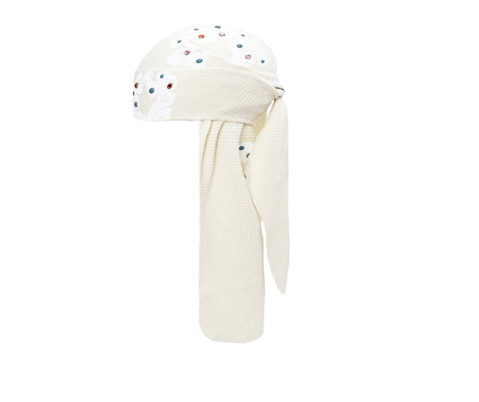 Denim Tears Rhinestone Cotton Wreath Durag Oatmeal