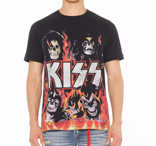 Cult Sleeve Crew Neck Tee (KISS HELLFIRE)