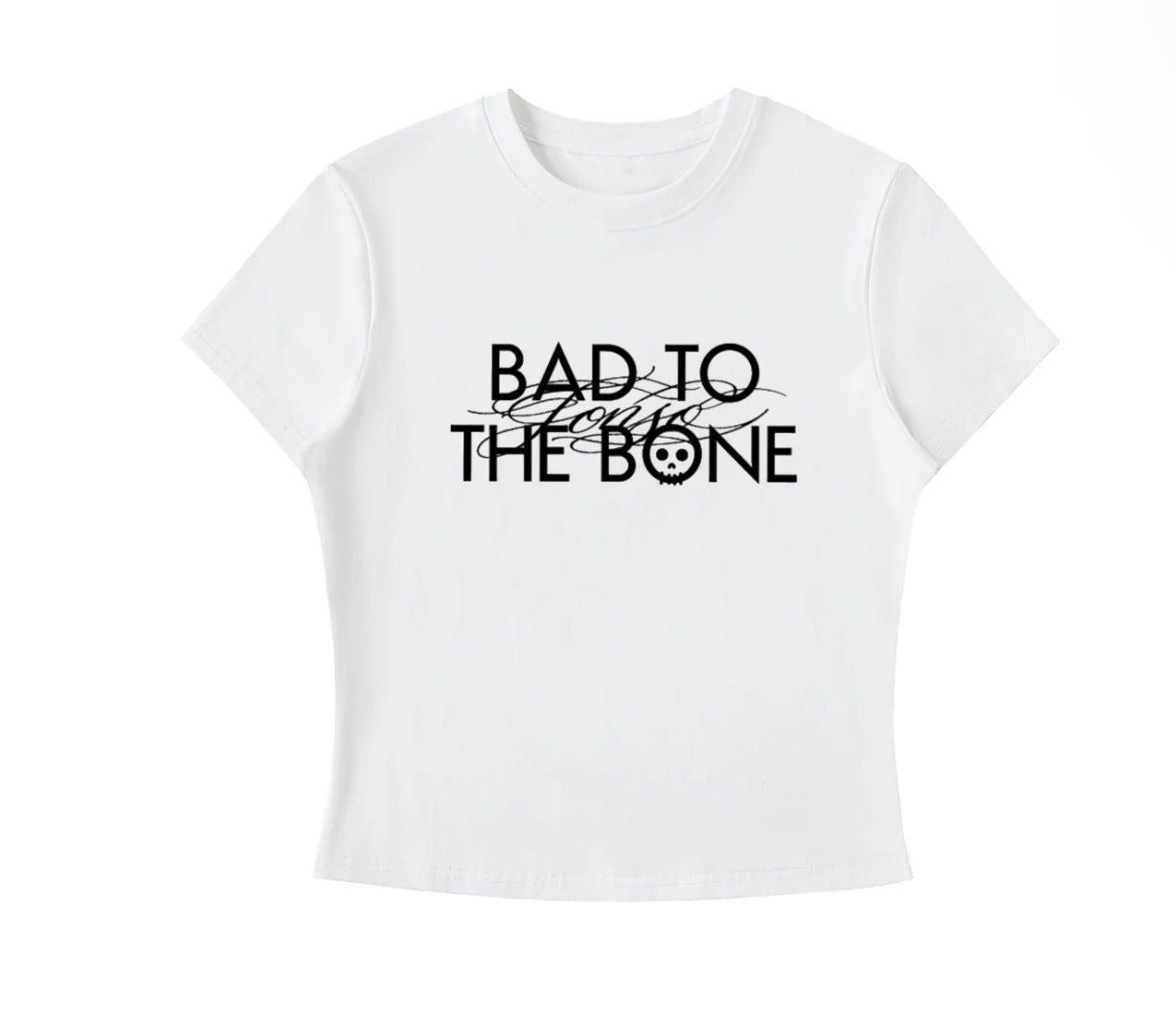 Fonso Crop Top "Bad To The Bone" white