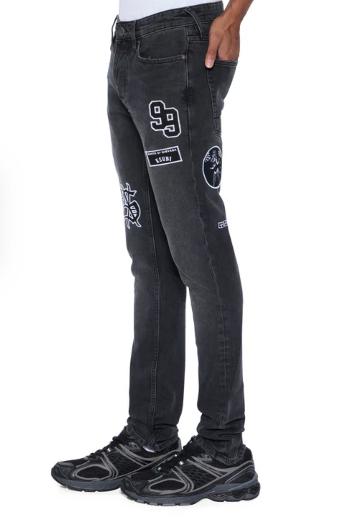 Ksubi JEANS Van Winkle Roadhouse Black Patched