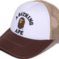 BAPE COLLEGE MESH HAT BEIGE