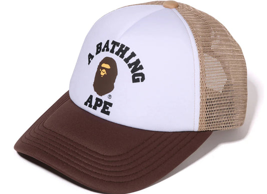 BAPE COLLEGE MESH CAP BEIGE