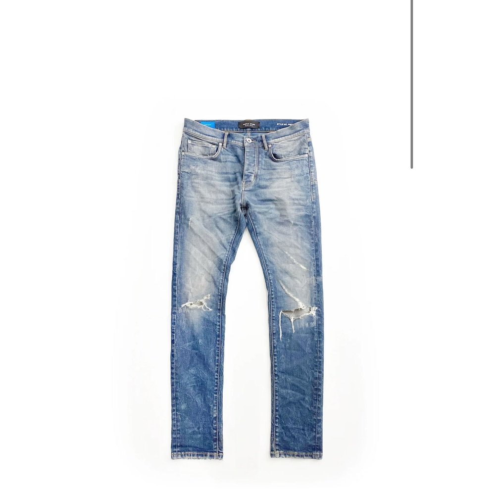 Purple Brand “Thrashed Tinted Indigo” Jeans