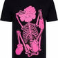 KAWS “Black/Pink” Skeleton Fiction Tee