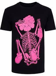 KAWS “Black/Pink” Skeleton Fiction Tee