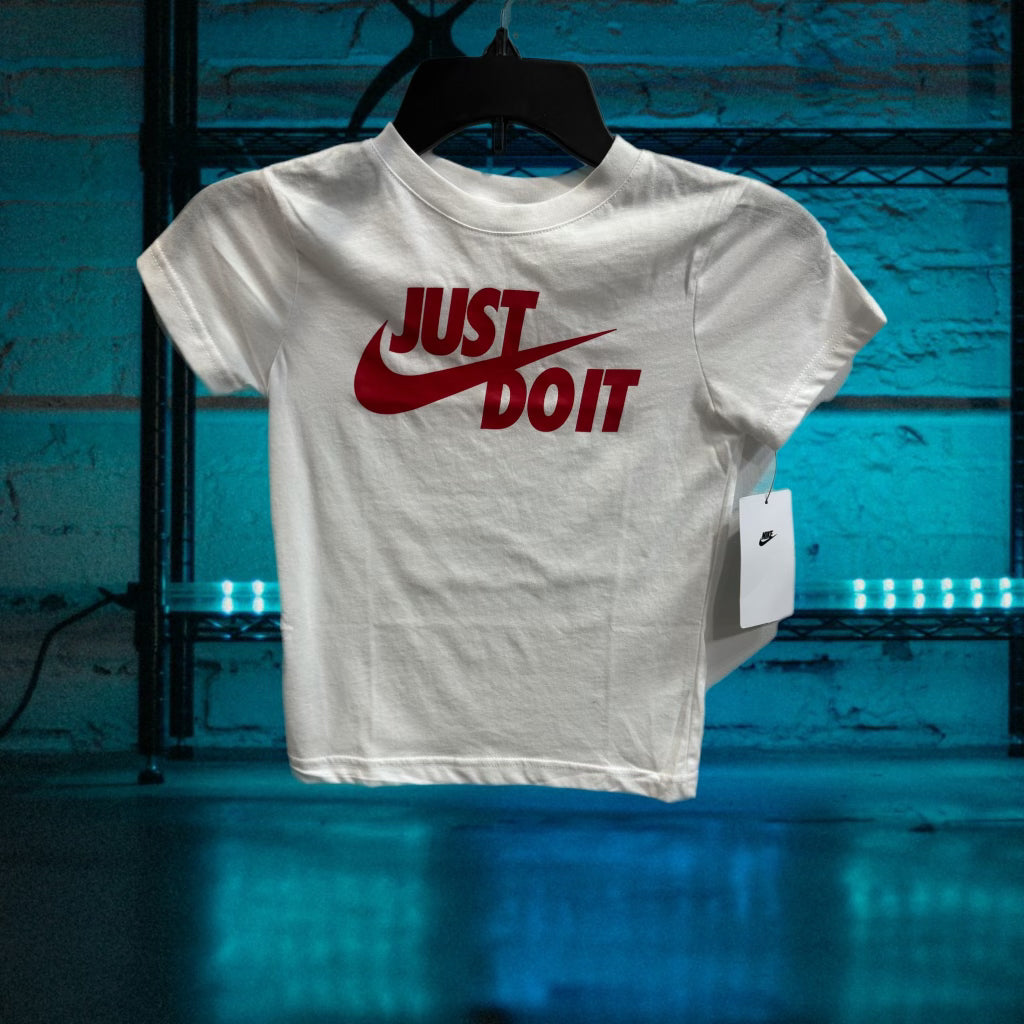 BOYS WHITE “RED JUST DO IT” TEE