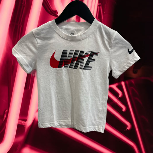 BOYS WHITE “BLACK/RED NIKE” TEE