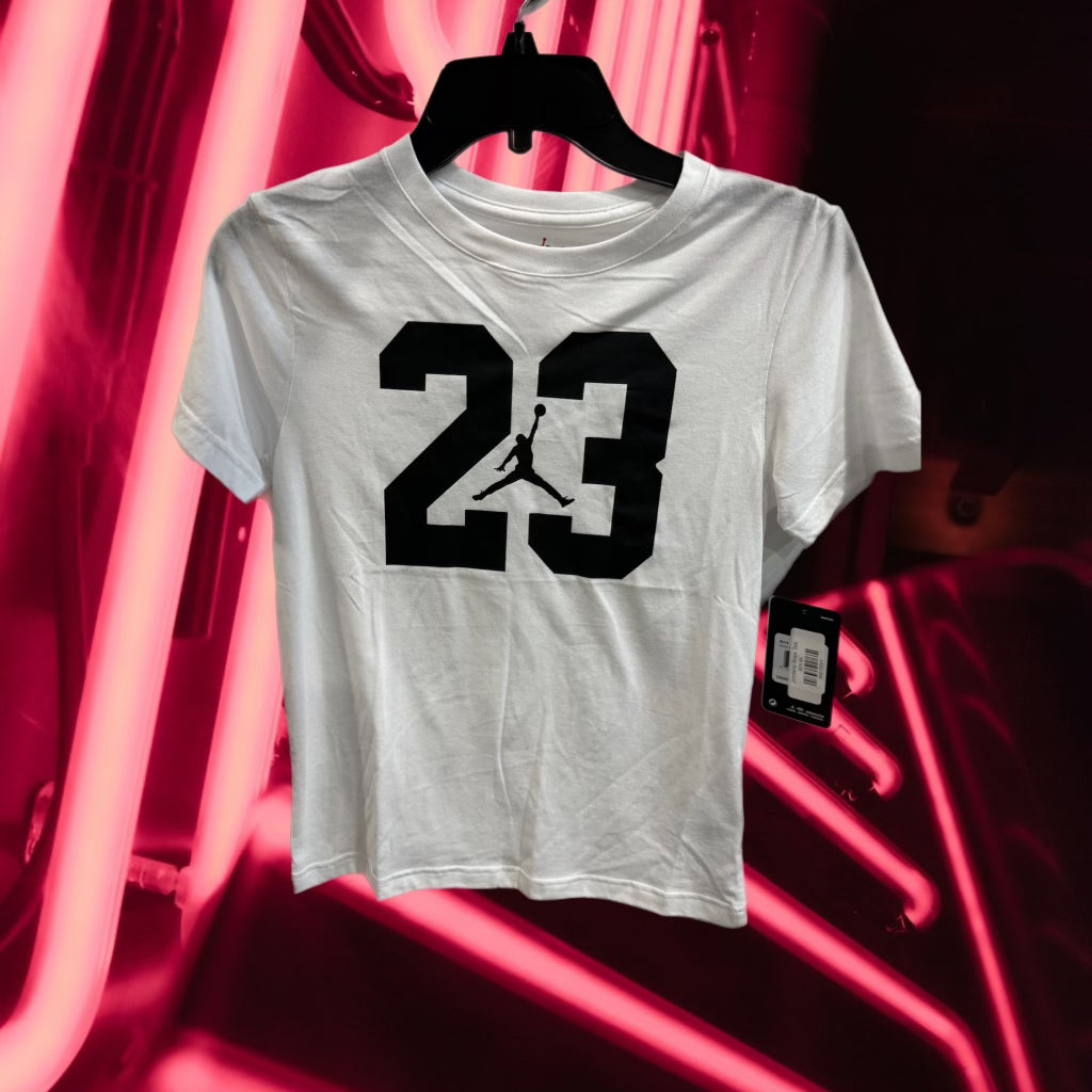 BOYS WHITE “BLACK 23” JORDAN TEE