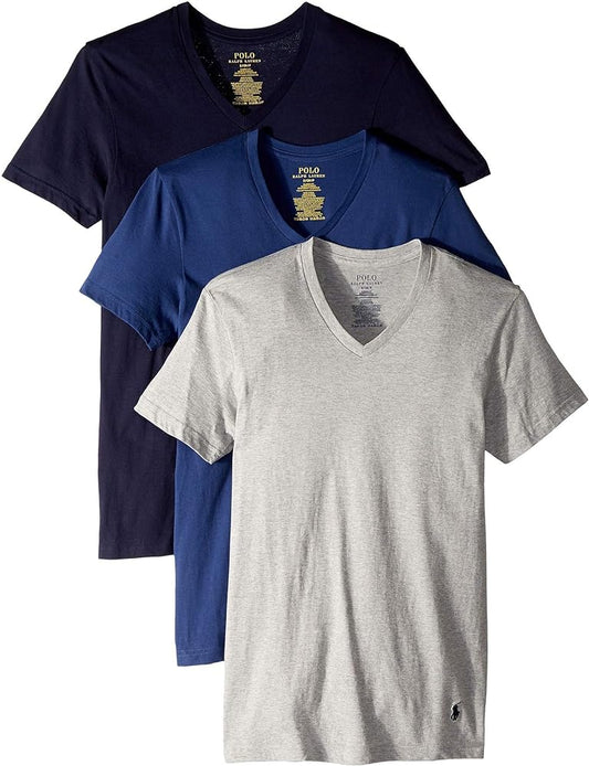 Polo v-neck (blue,grey)