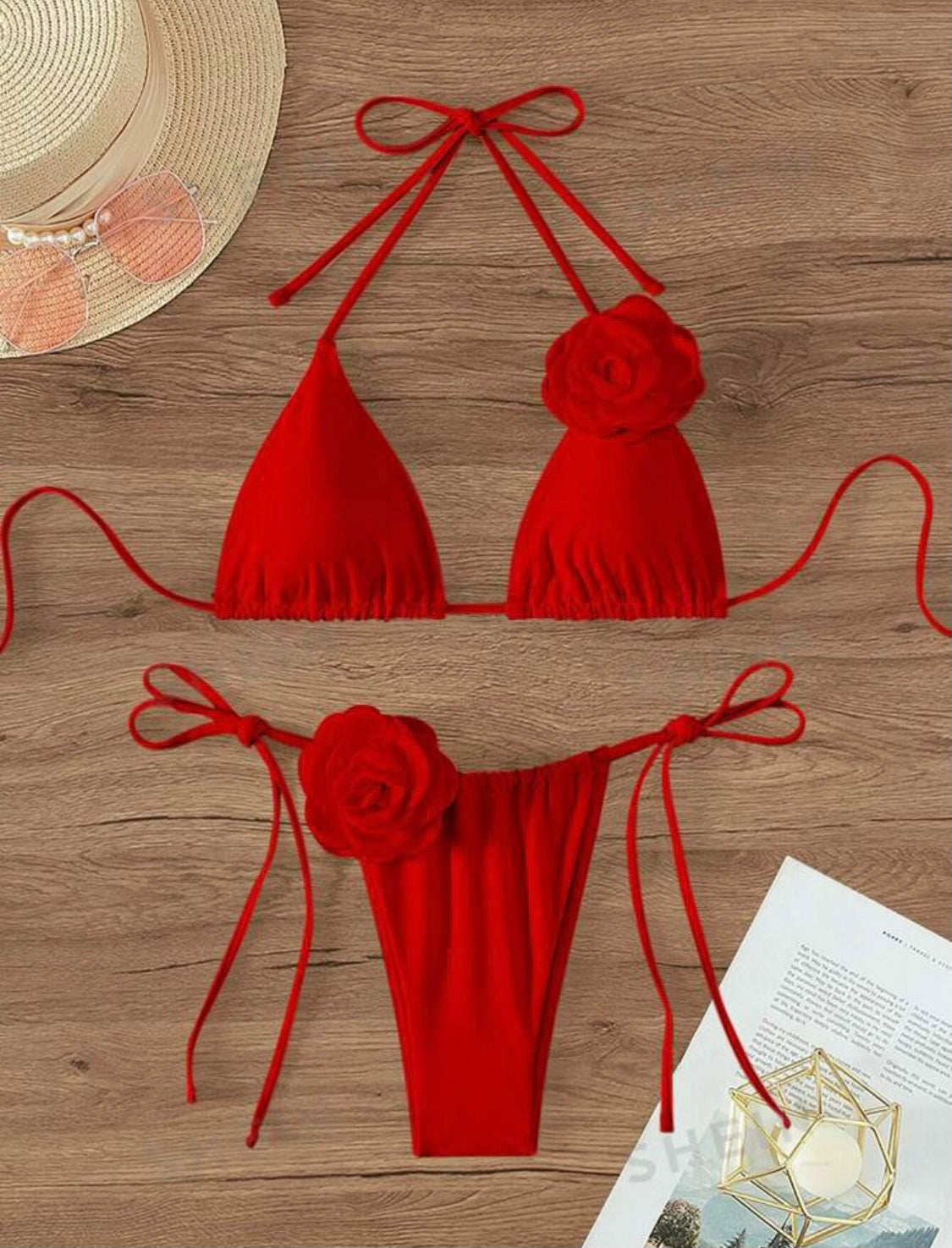 Red Rose Bathing Suit