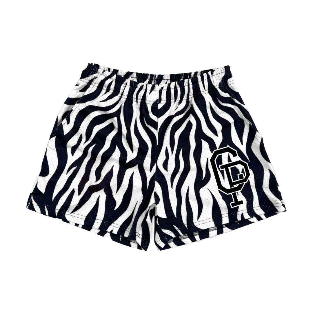 CRISP Black and white Tiger print Shorts