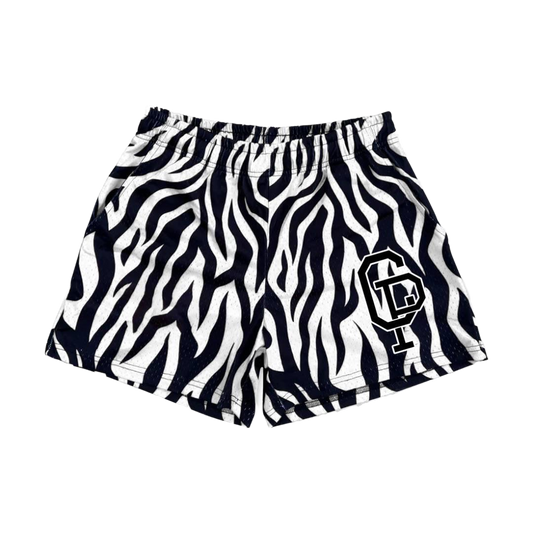 CRISP Black and white Tiger print Shorts