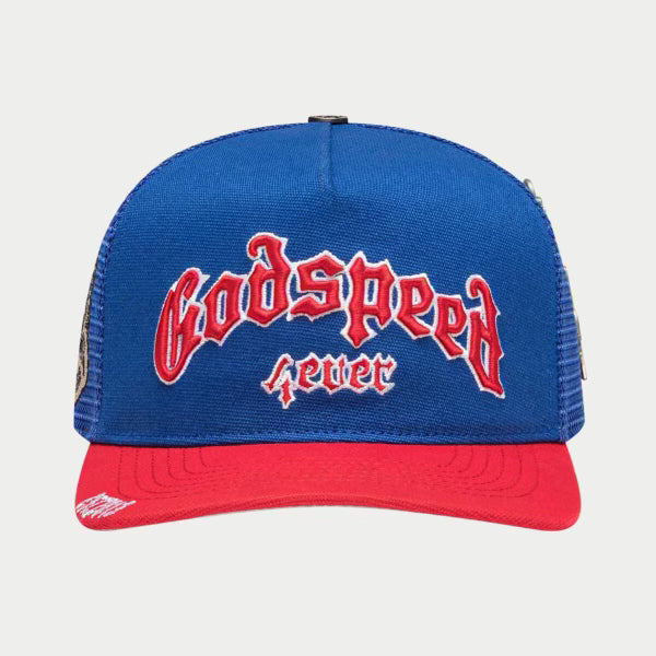 GODSPEED FOREVER TRUCKER HAT (BLUE/RED)