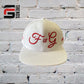 F&G WHITE AND RED SNAPBACK