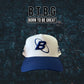 B.T.B.G THE CITY "NASA" BEIGE AND NAVY BLUE SNAPBACK