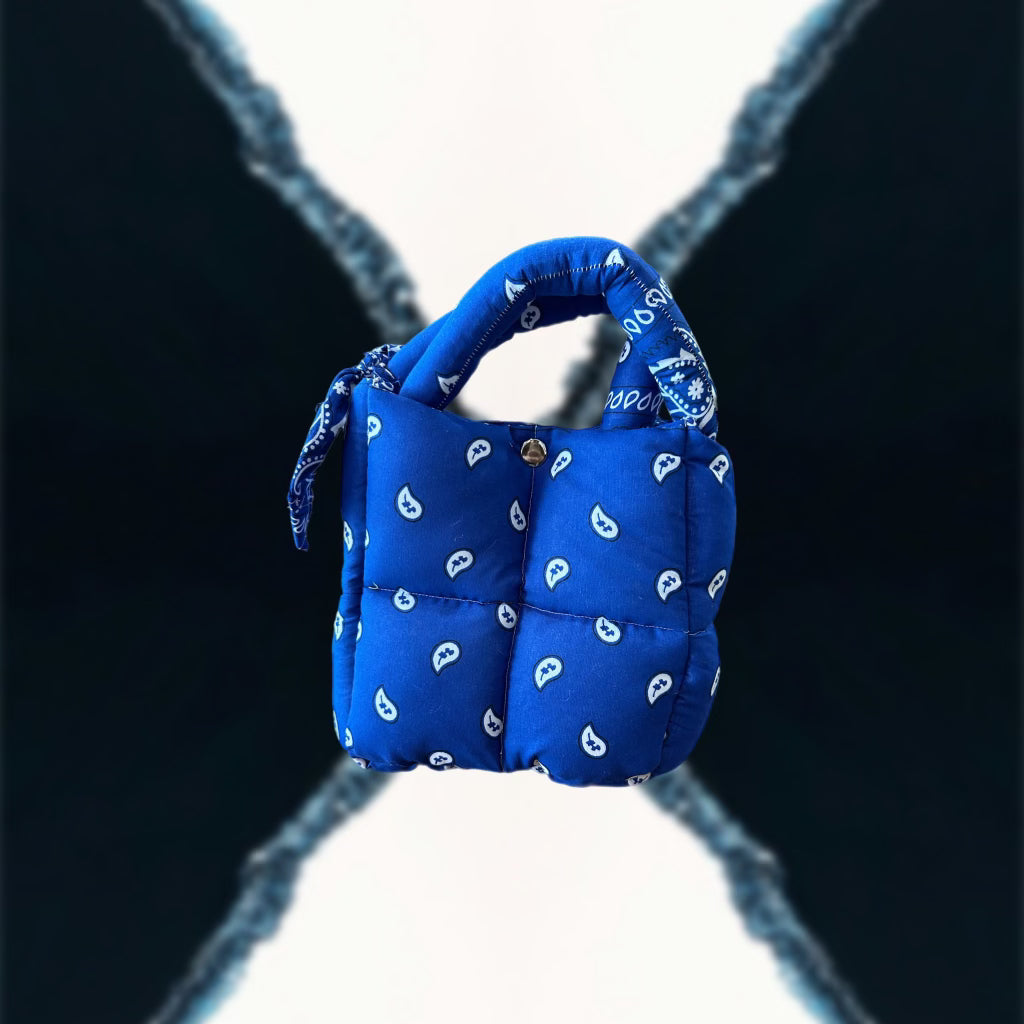 MINI BANDANA PUFFER BAG BLUE