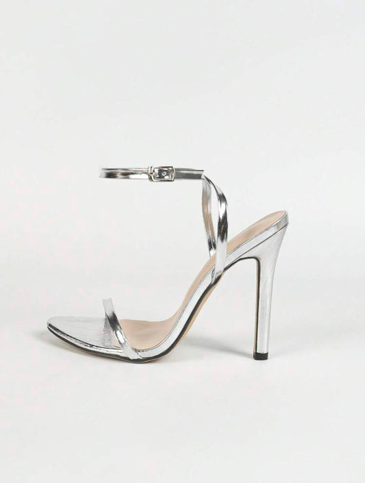 Vogue WOMEN’S HIGH HEEL SANDALS-SILVER