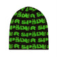 SP5DER BEANIE BLACK FUZZY LOGO SKULLY