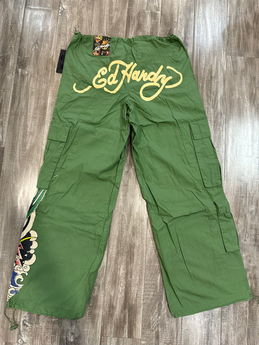 ED HARDY PEACOCK CARGO PANTS (ARMY GREEN)