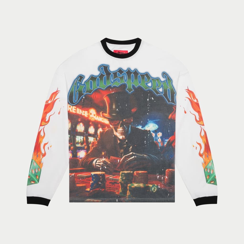GODSPEED Life’s a Gamble LS T-Shirt (white)