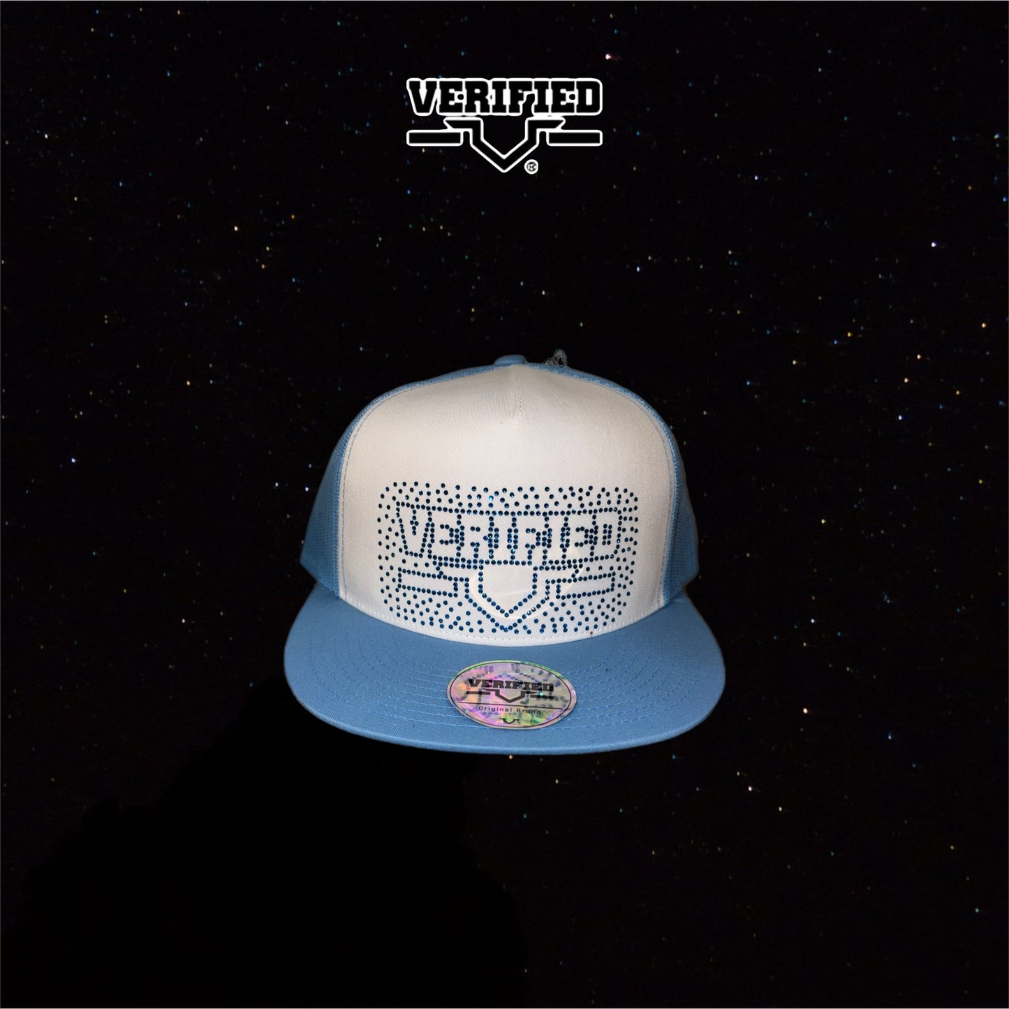 VERIFIED LIGHT BLUE RHINESTONE V2 HAT
