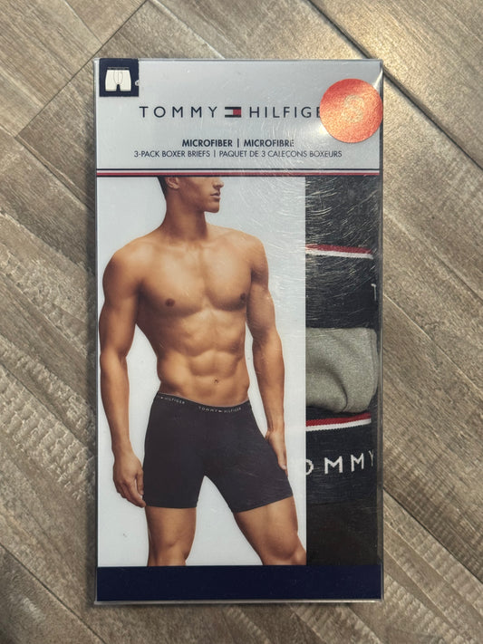 Tommy Hilfiger Microfiber Boxers (Black,Grey,Black)