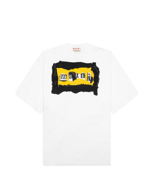 Marni Logo Printed Crewneck T-Shirt 'Lily White'