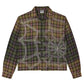 Vale rhinestone flannel green/purple