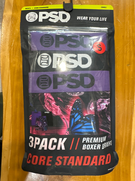 PSD Boxer Briefs 3 Pack (Purple and Black mix)