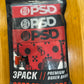 PSD Boxer Briefs 3 Pack (Black and Red mix)